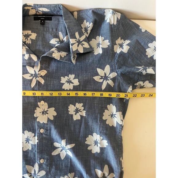 BONOBOS Stretch Hawaiian Men's Shirt Slim Fit Short Sleeve Button Down - Picture 6 of 10